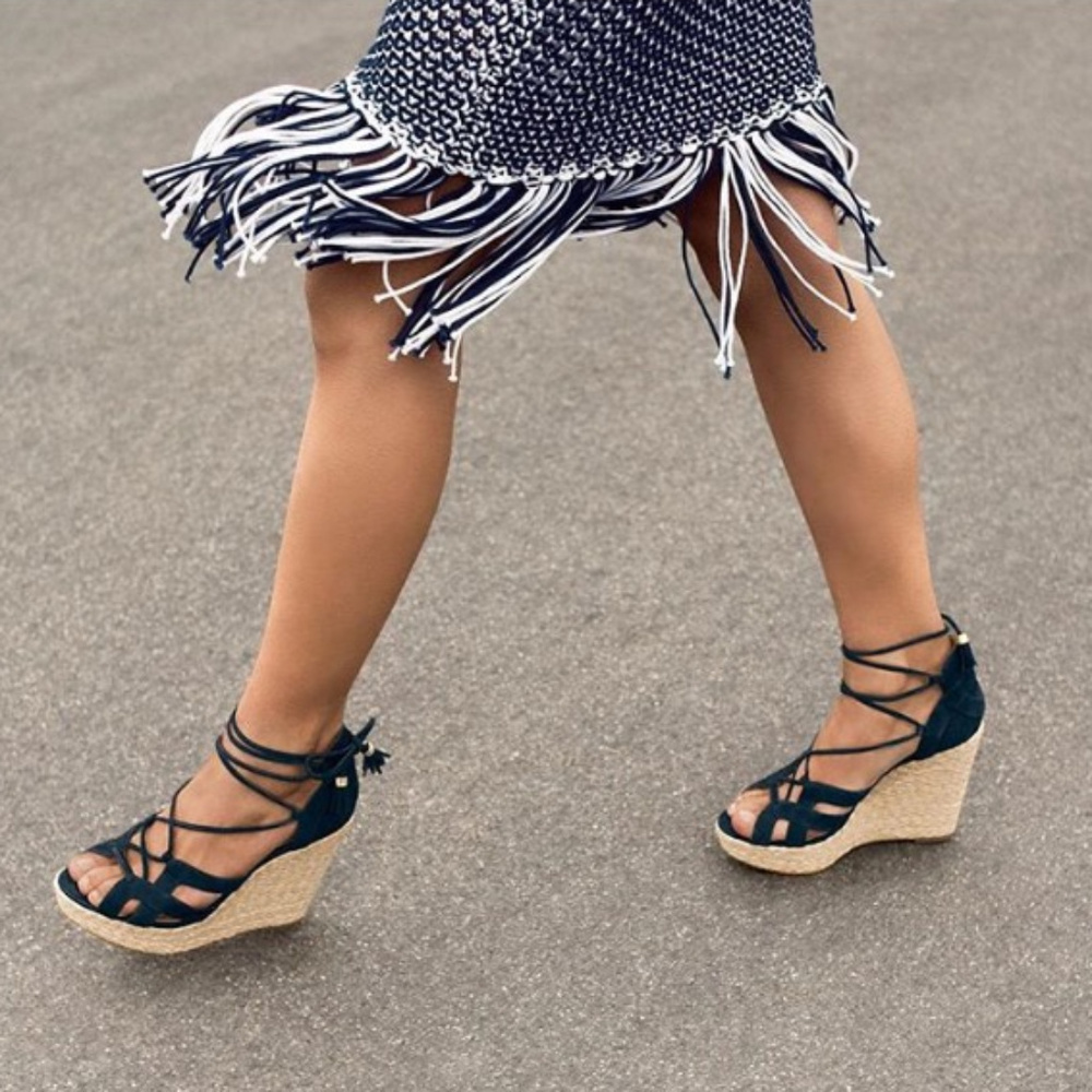 MICHAEL KORS Lace Up Platform Wedge Sandals